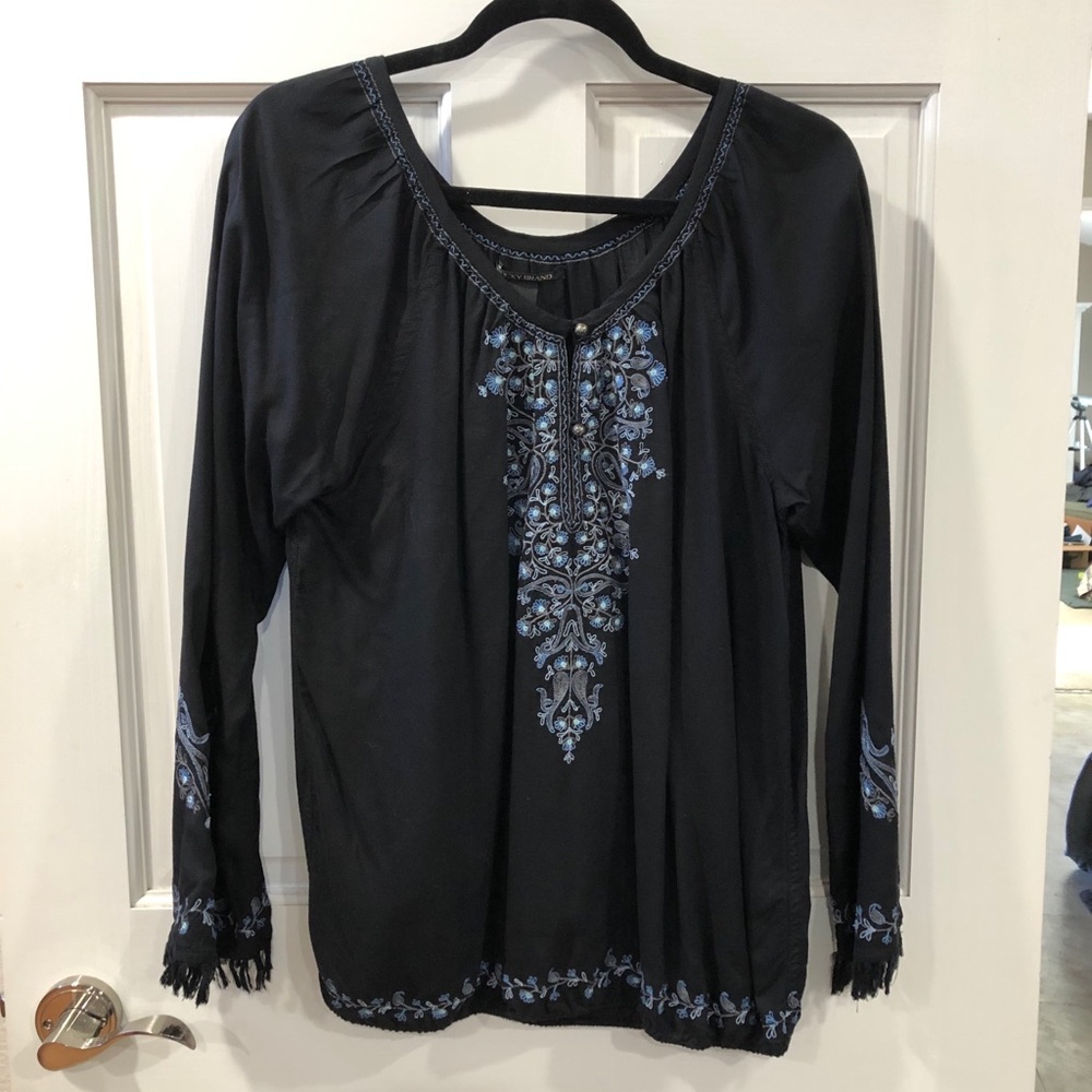 Lucky brand boho style long sleeve shirt